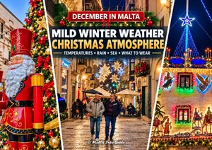 Planning Malta in December? See average temperatures, rainfall, sea temperature, what to wear, swimming conditions, Christmas weather and practical local tips.