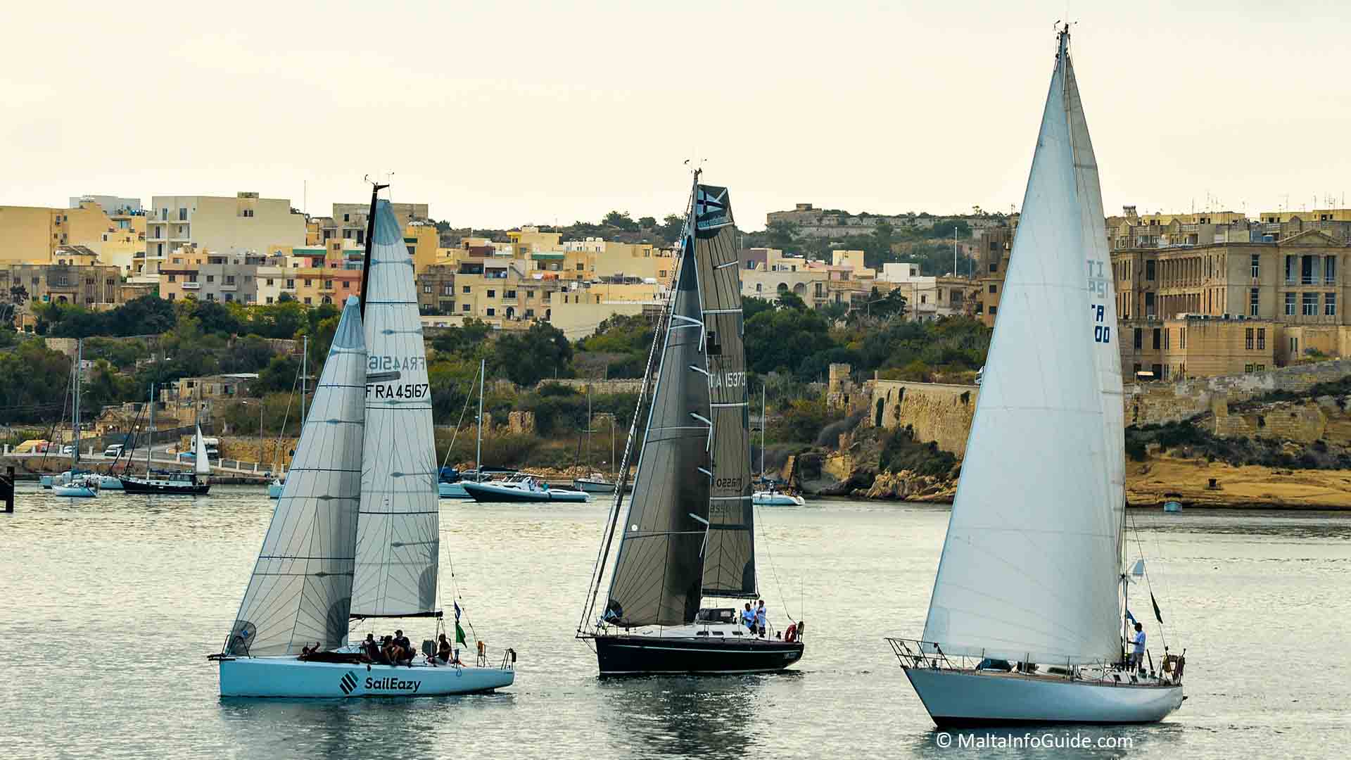 Boats racing in the Rolex Middle sea race