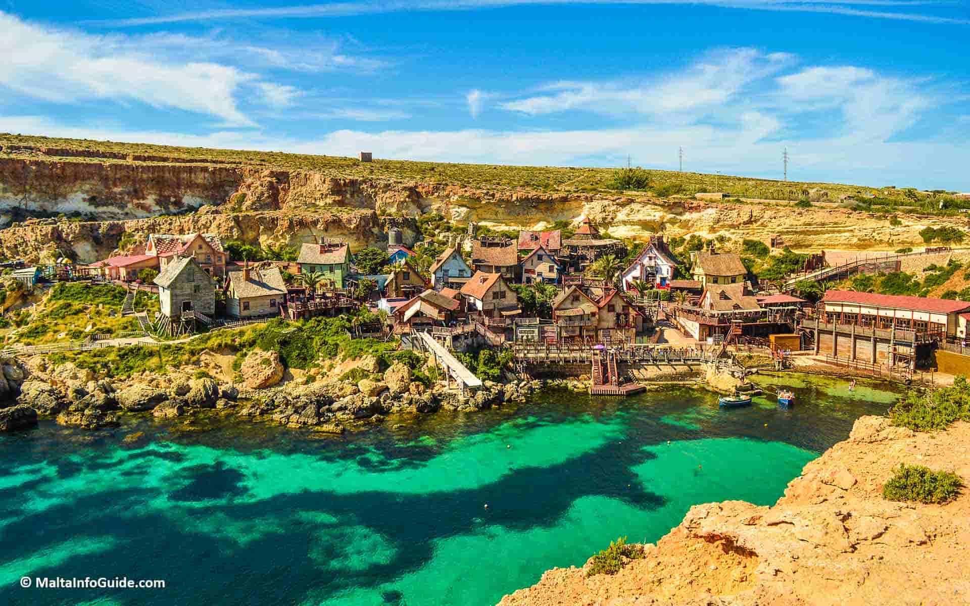 A stunning view of Popeye Village Malta