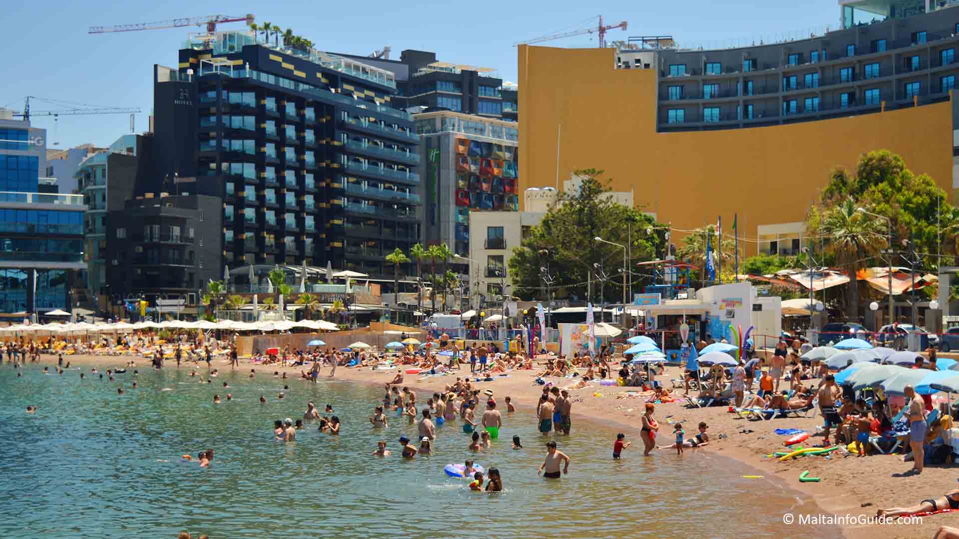 St. George's Bay filled up with tourists St. George's Bay filled up with tourists