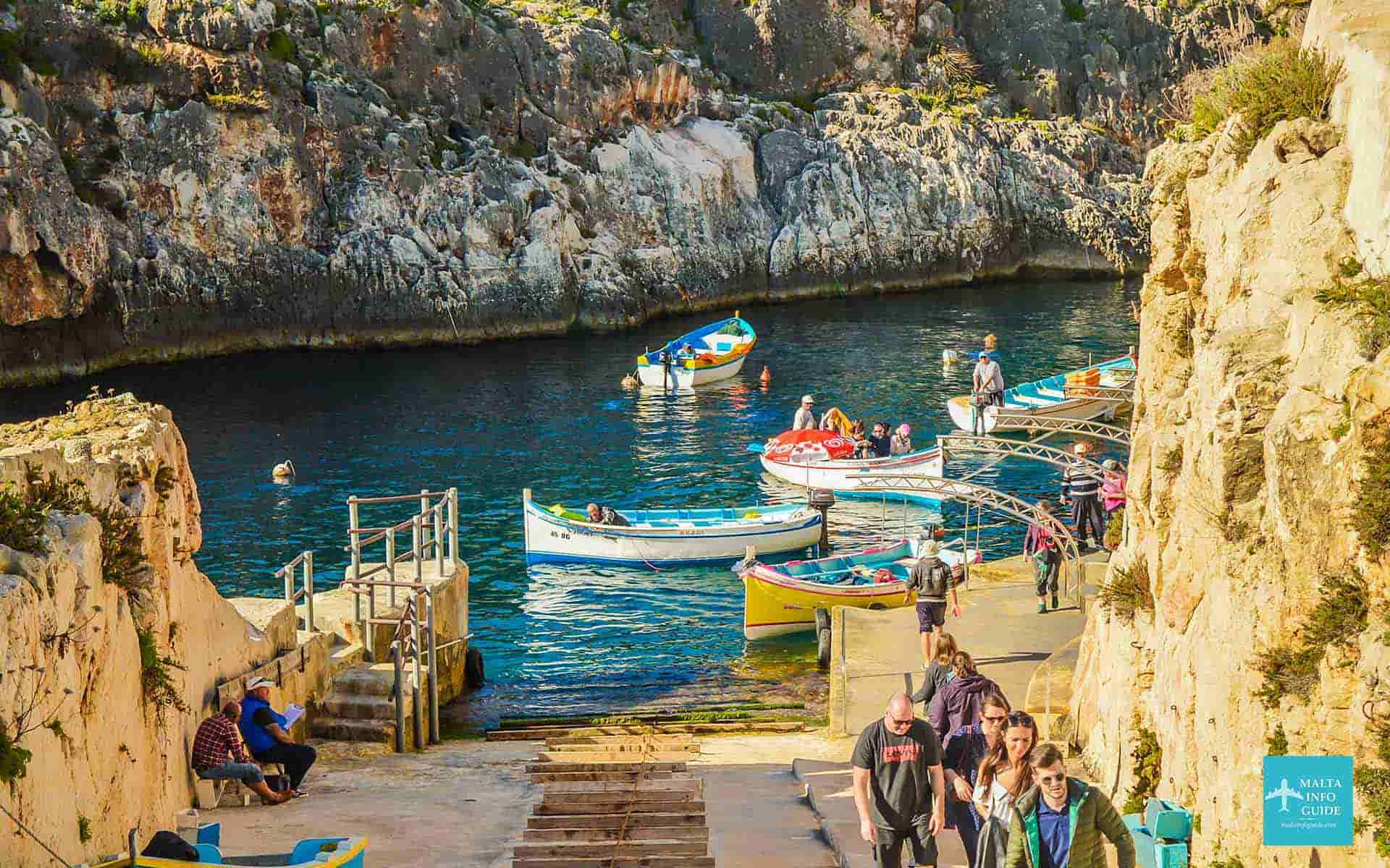 The area in Wied Iz-Zurrieq where you get the boat to Blue Grotto caves Malta.
