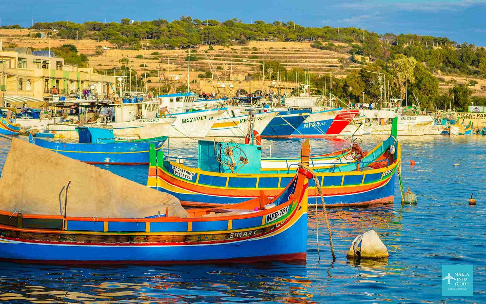 Luzzu Boats at Marsaxlokk Fishing Village