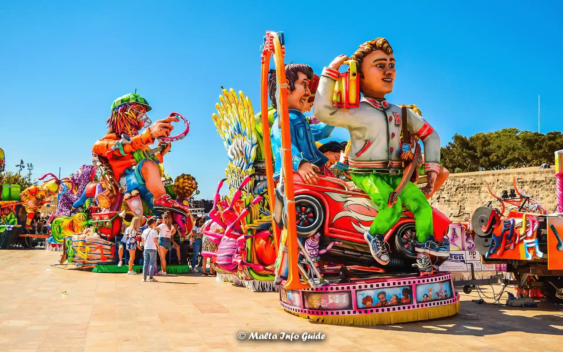 Carnival in Malta with Vibrant parade floats.