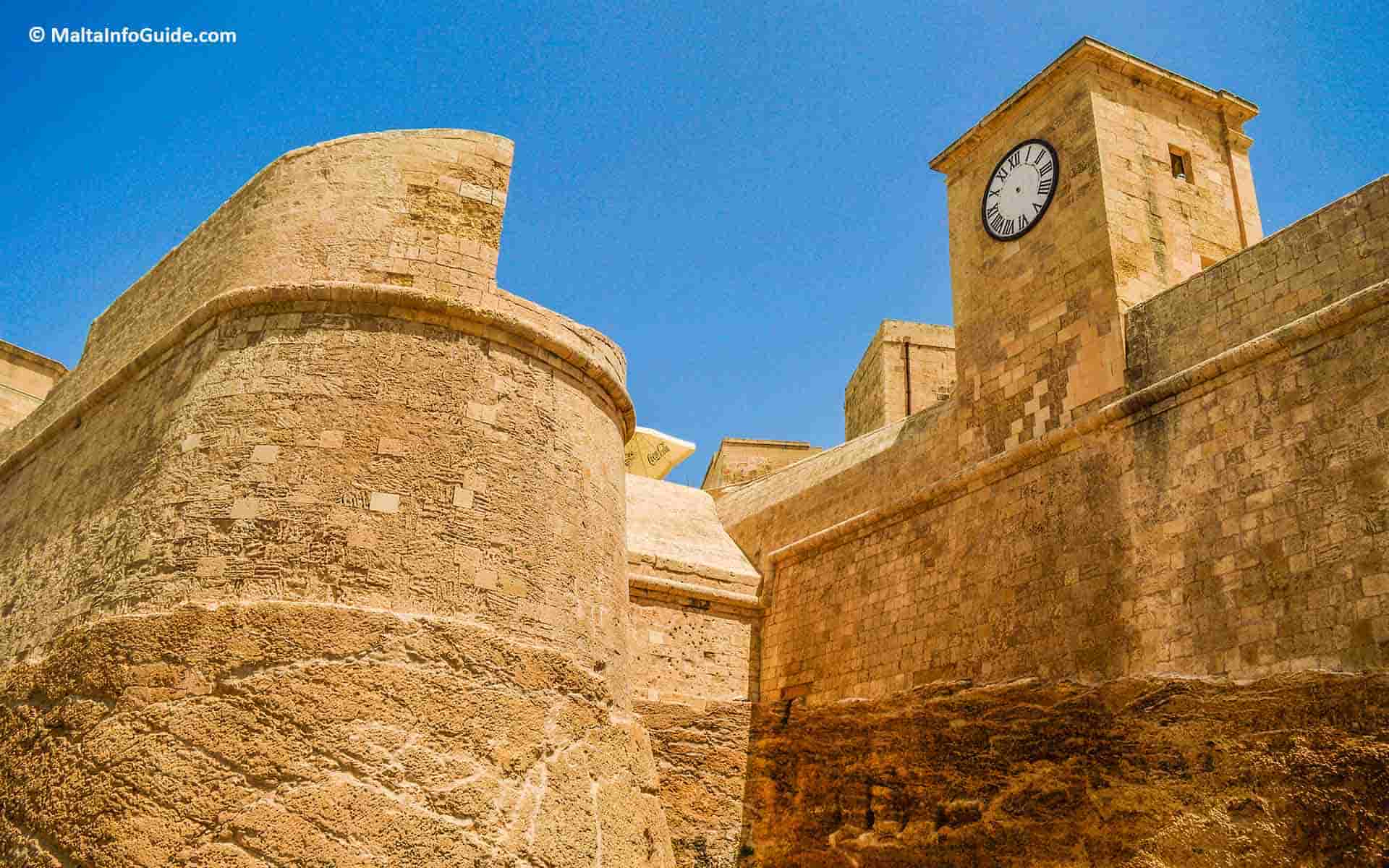 Citadel Clock at Gozo island.