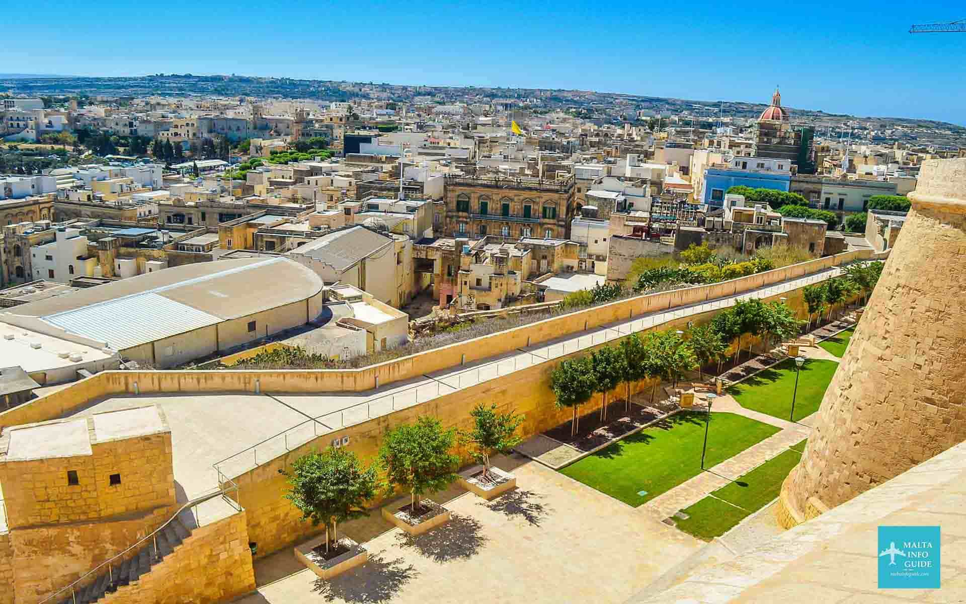 A view of Gozo from the fortifications of the Citadel. Citadel In Gozo.