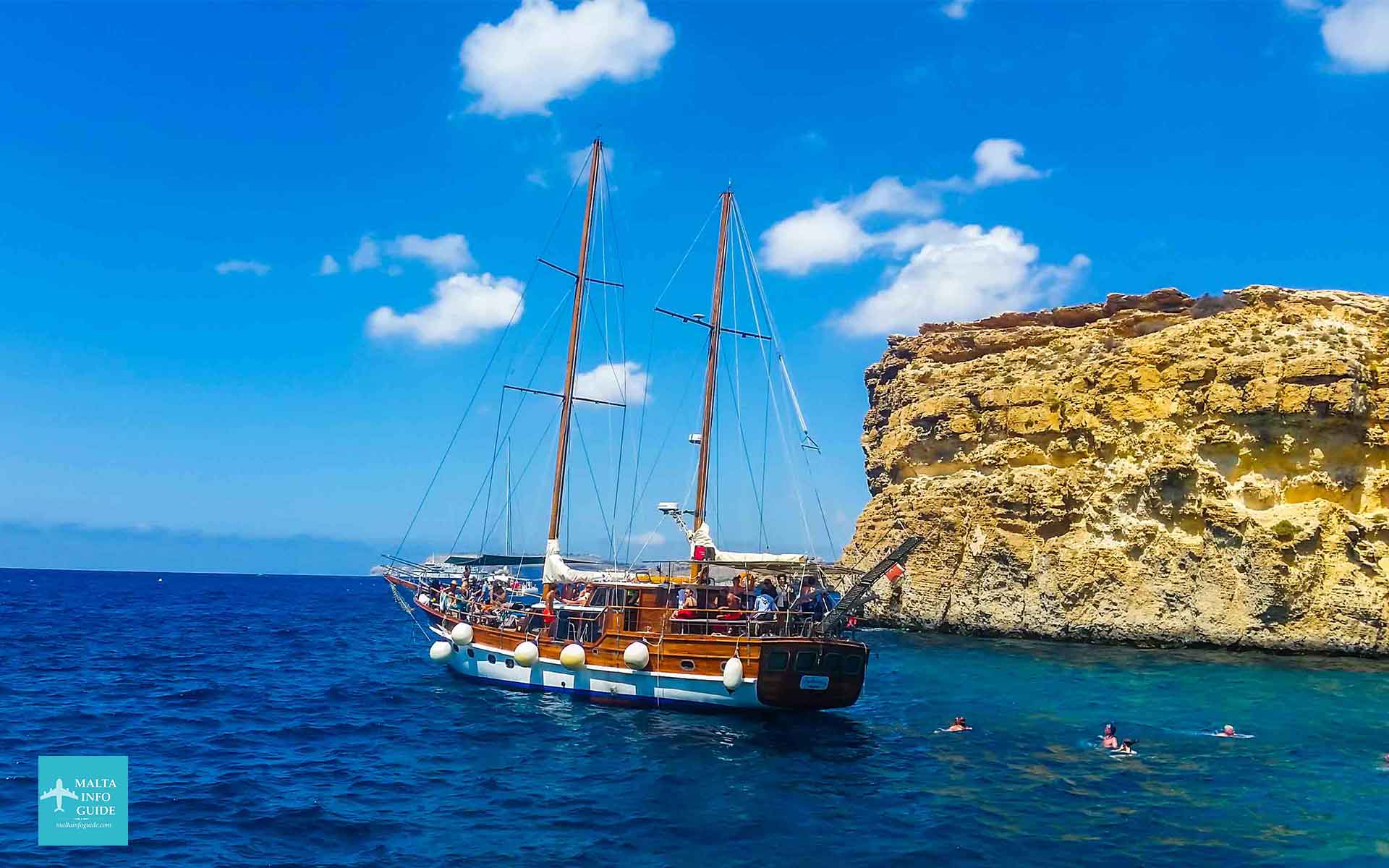 Wooden boat at Crystal lagoon.