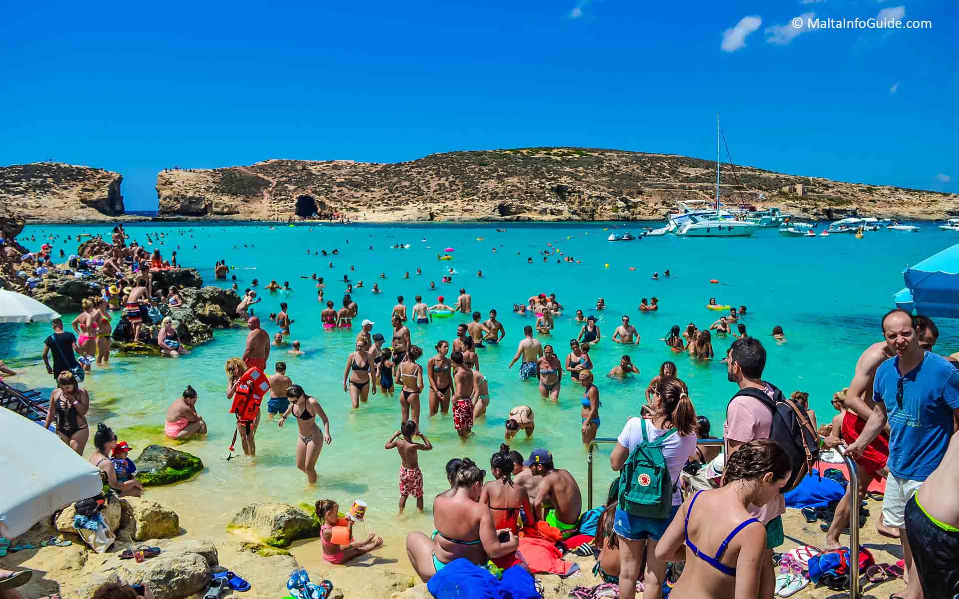 The Blue Lagoon at the island of Comino within the archipelago of the Maltese islands.