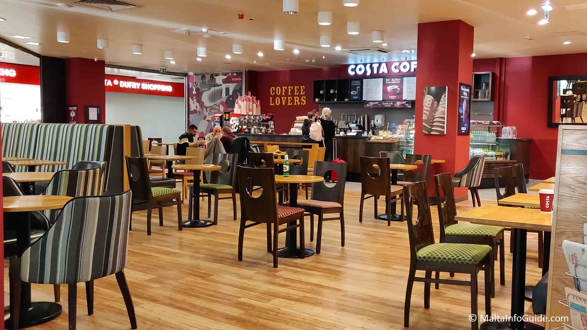 Costa Coffee in the departures lounge