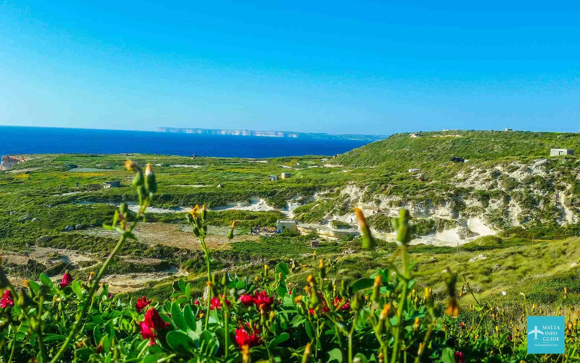 Beautiful green countryside overlooking the island of Gozo.