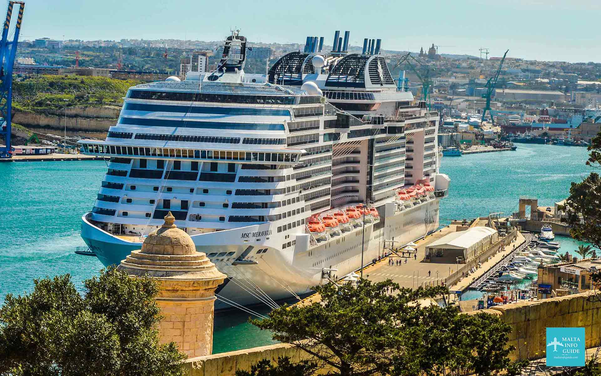 Cruise Liner berthed at Valletta Port.