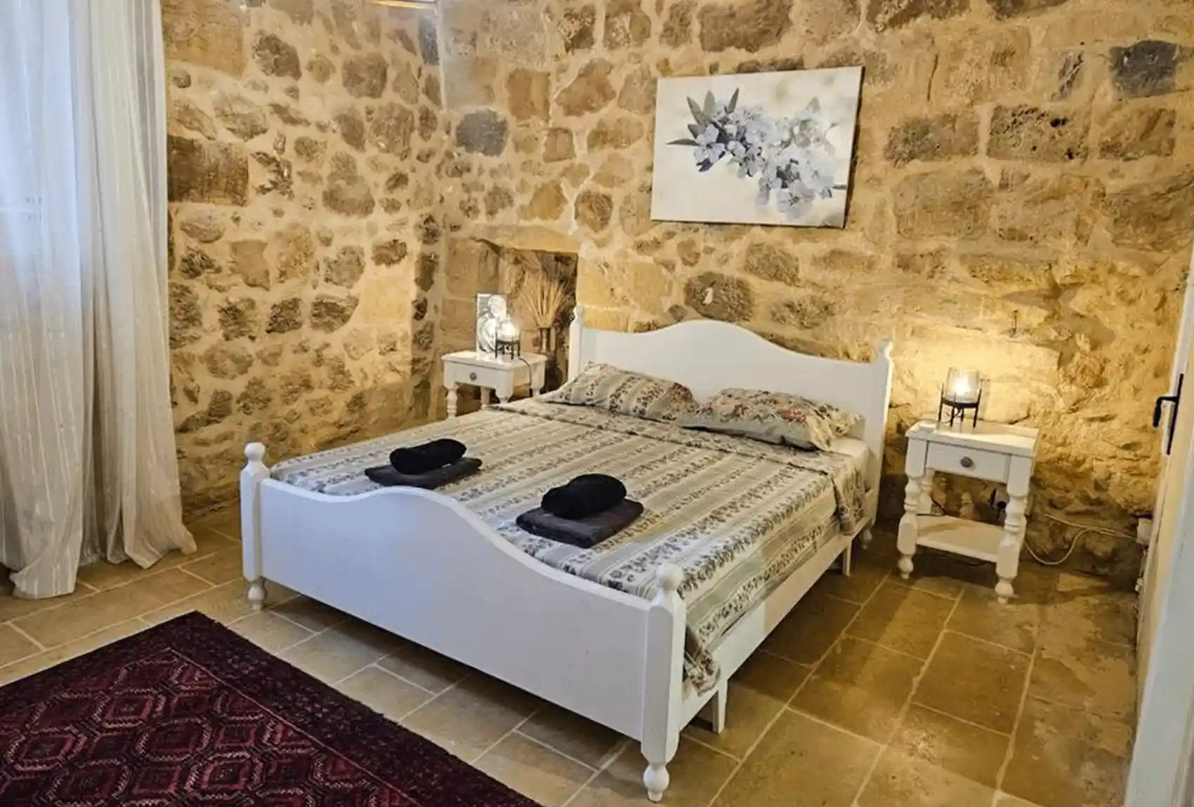 De Lys Farmhouse, Nadur, Gozo, Malta, rustic stone-walled bedroom with traditional farmhouse charm