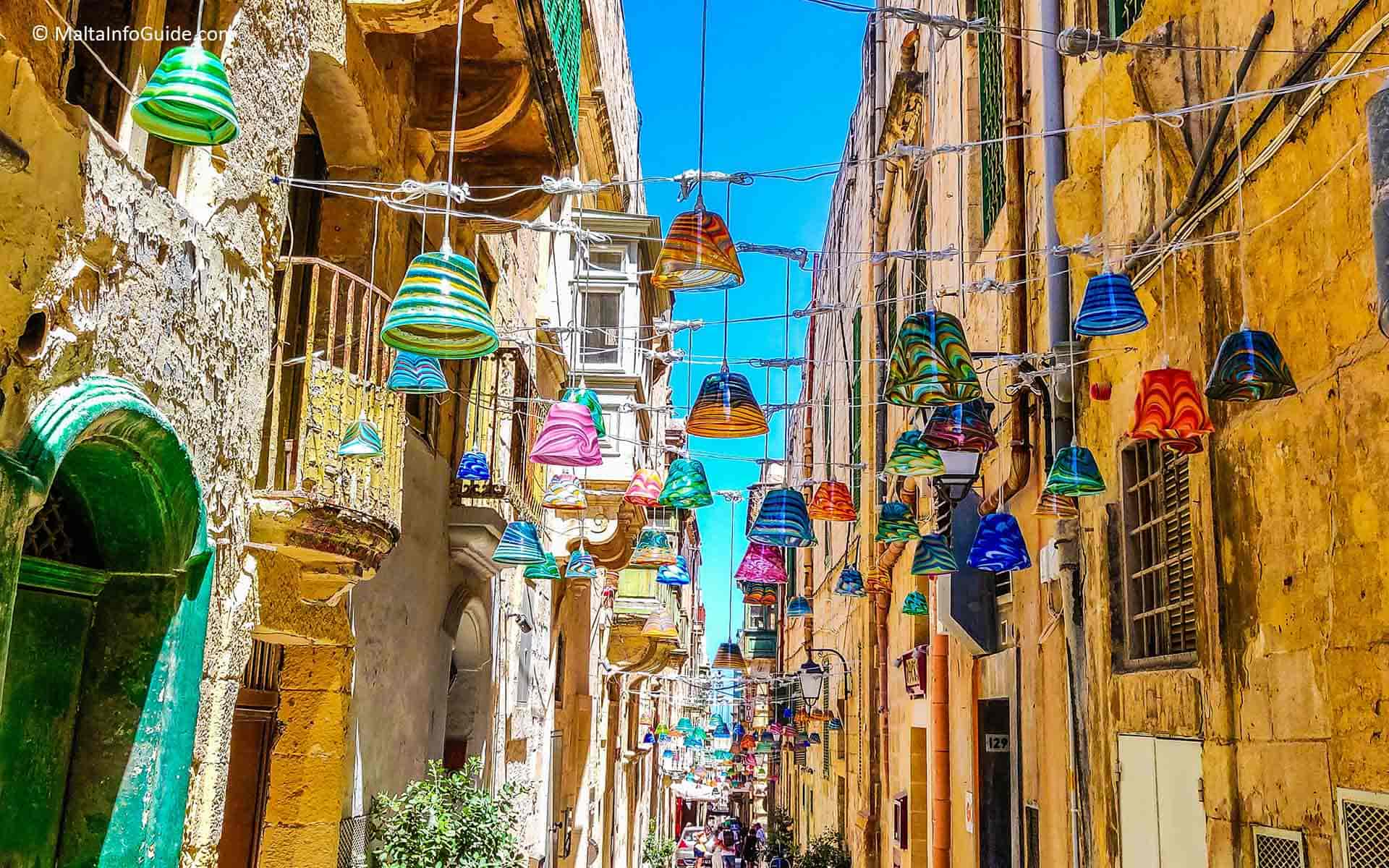 A decorated street in Valletta