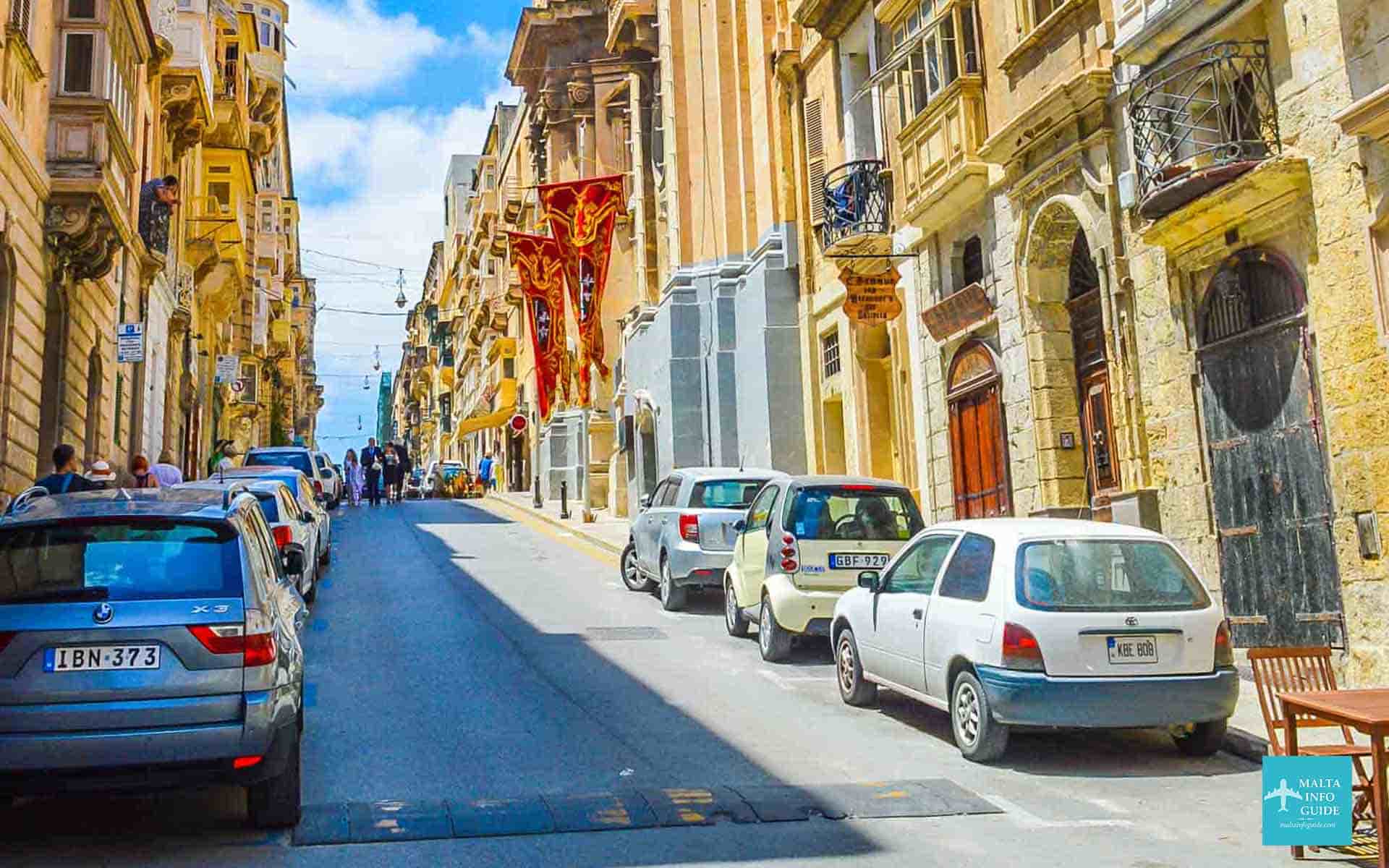 Narrow streets in Valletta.