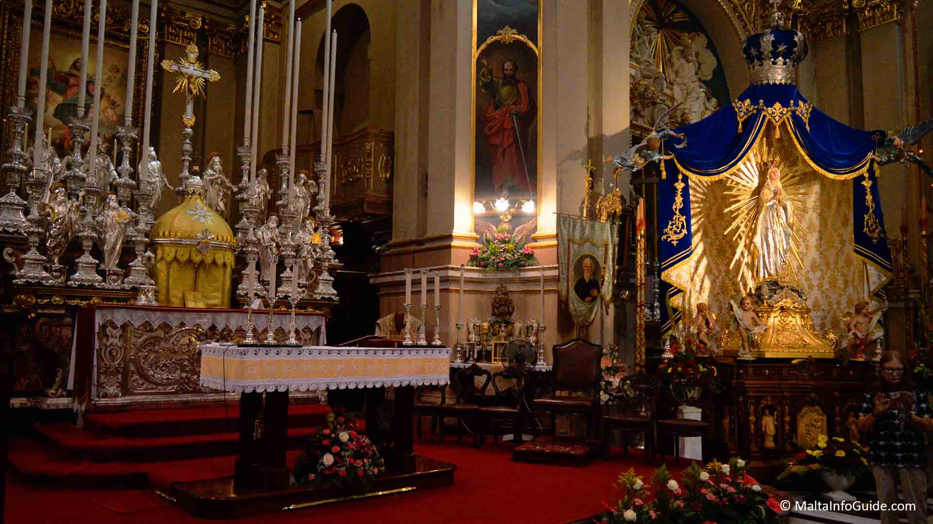Decorations inside the church