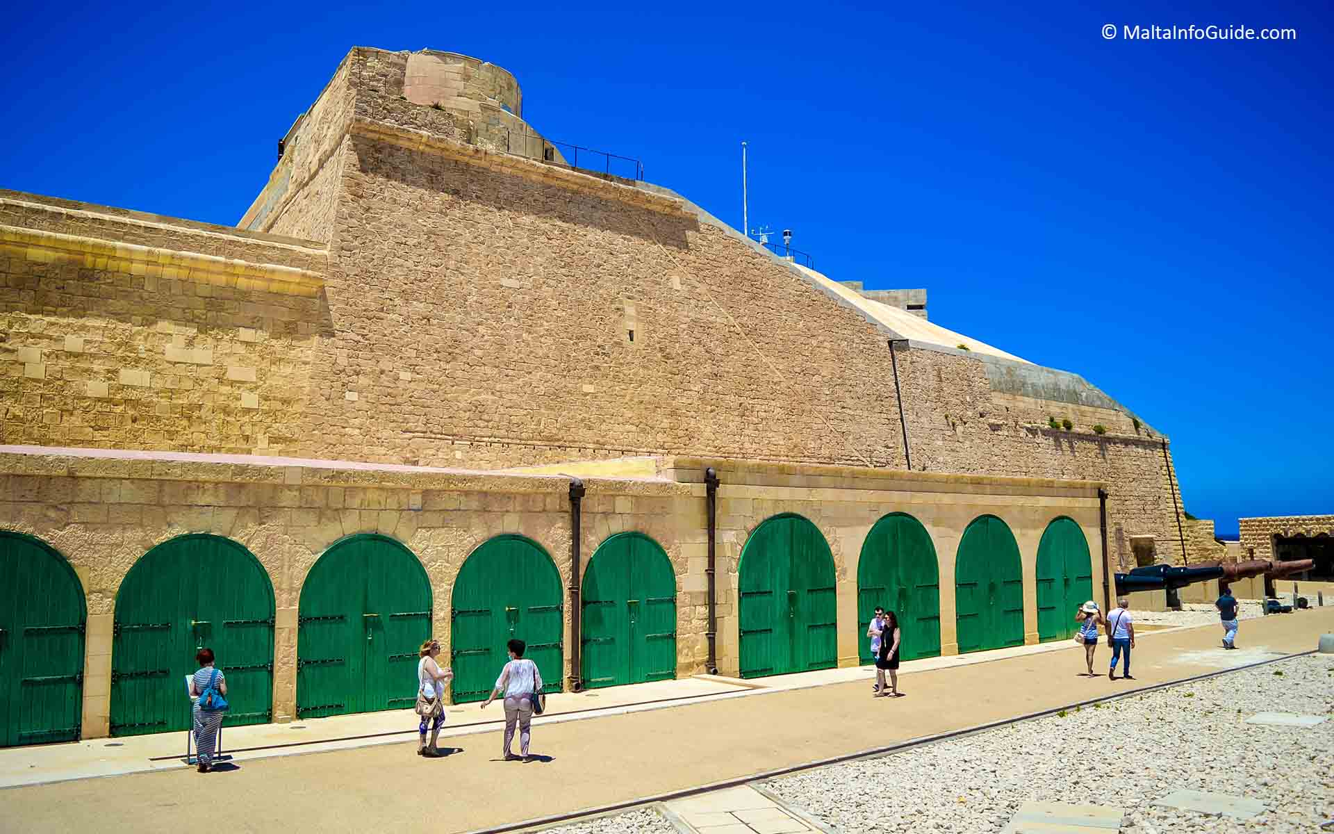 People walking at Fort St. Elmo Malta.