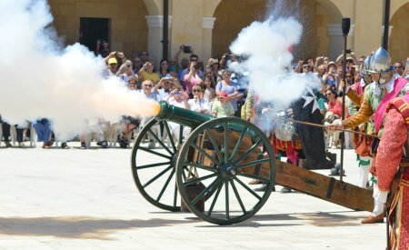 Reenactment of the In Guardia parade that used to be held during the time of the Knights of St. John while in Malta at Fort St. Elmo Valletta