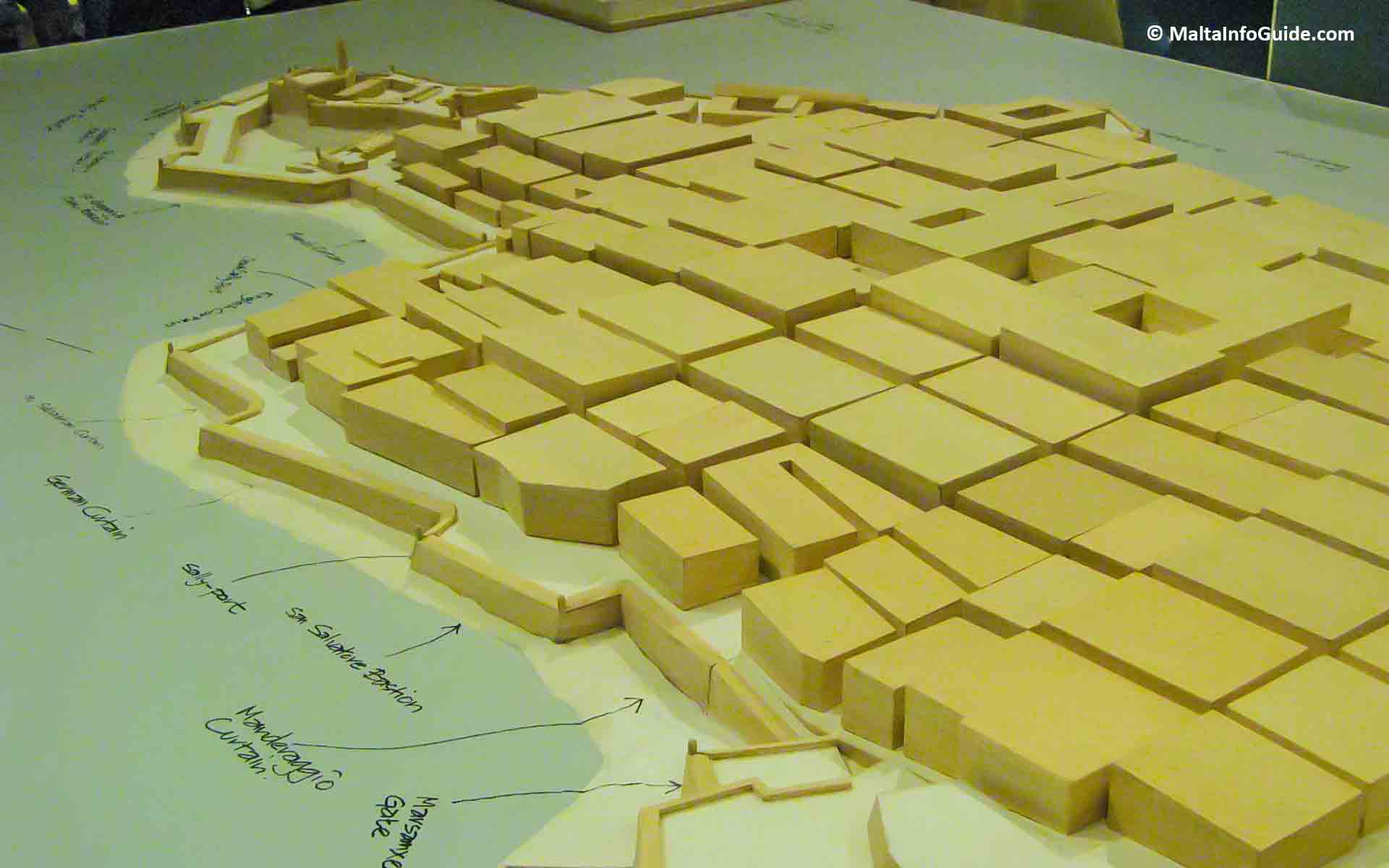 A model of Valletta exhibited at the centre.