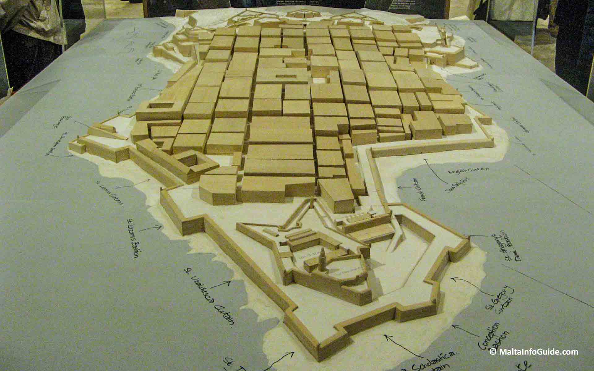 A model of Valletta at the Fortifications Interpretation Center.