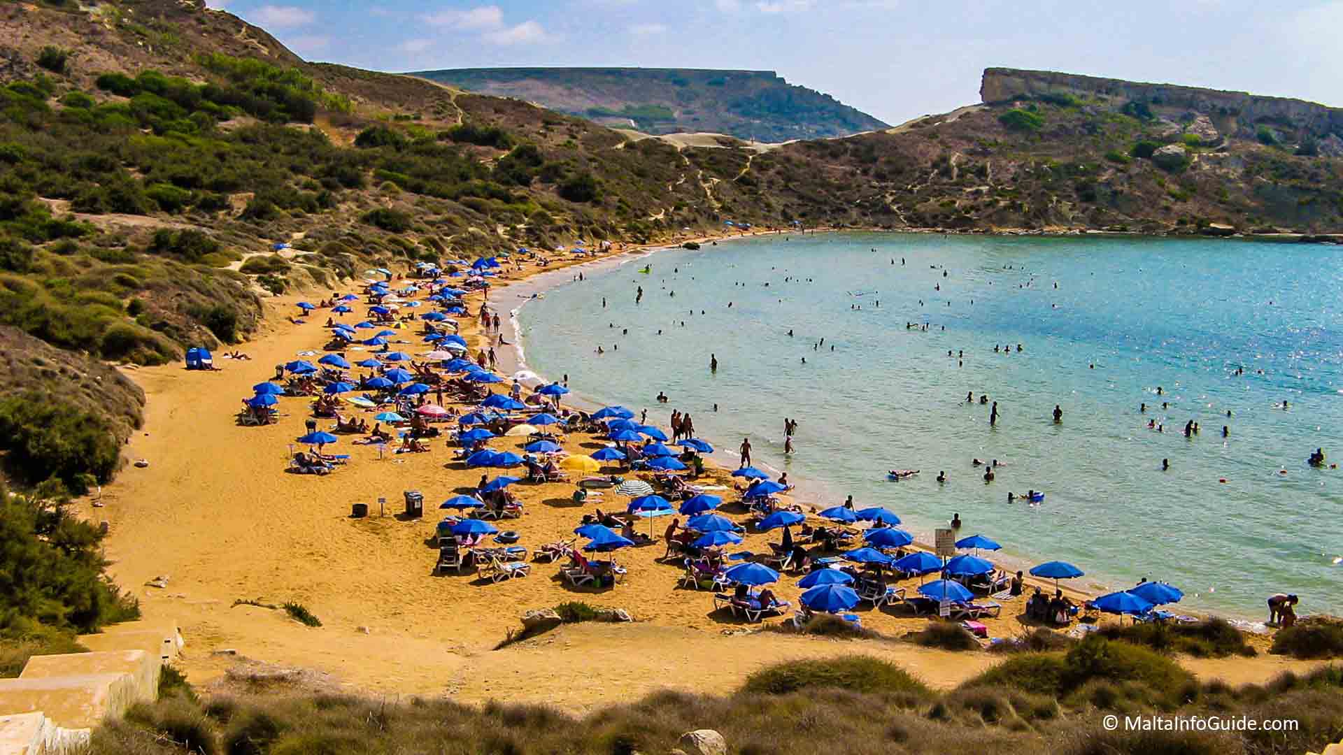 A view of Ghajn Tuffieha Bay Malta