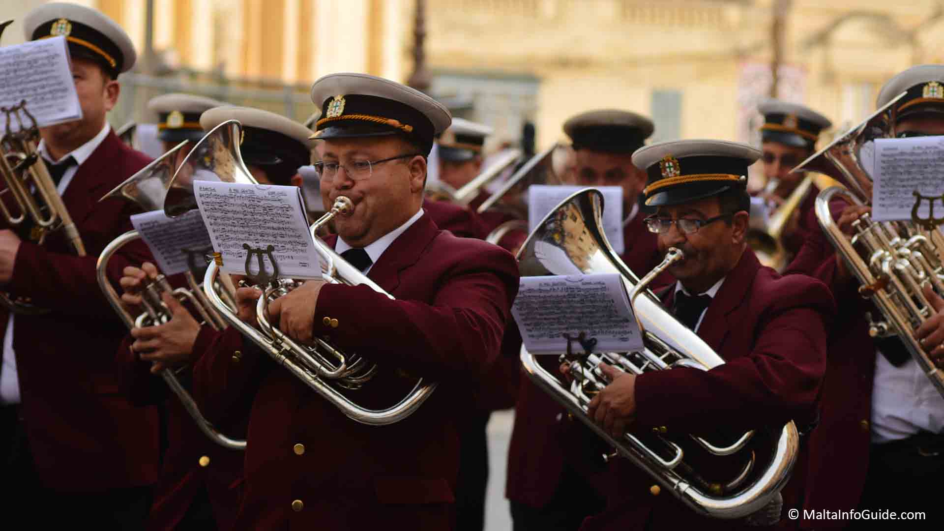 One of the Zejtun bands playing during the Good Friday Procession Malta