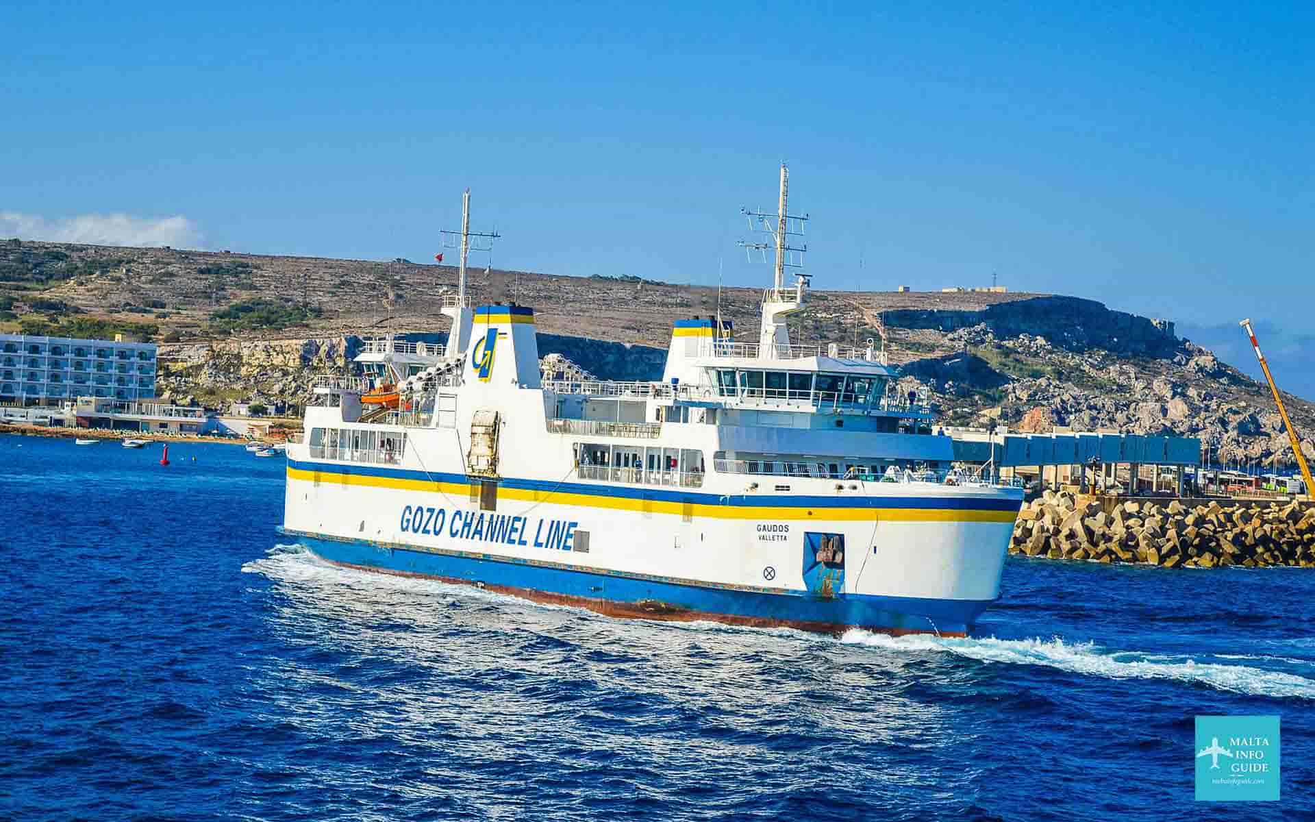 A Gozo Channel line arriving at the Cirkewwa ferry terminal in Malta.