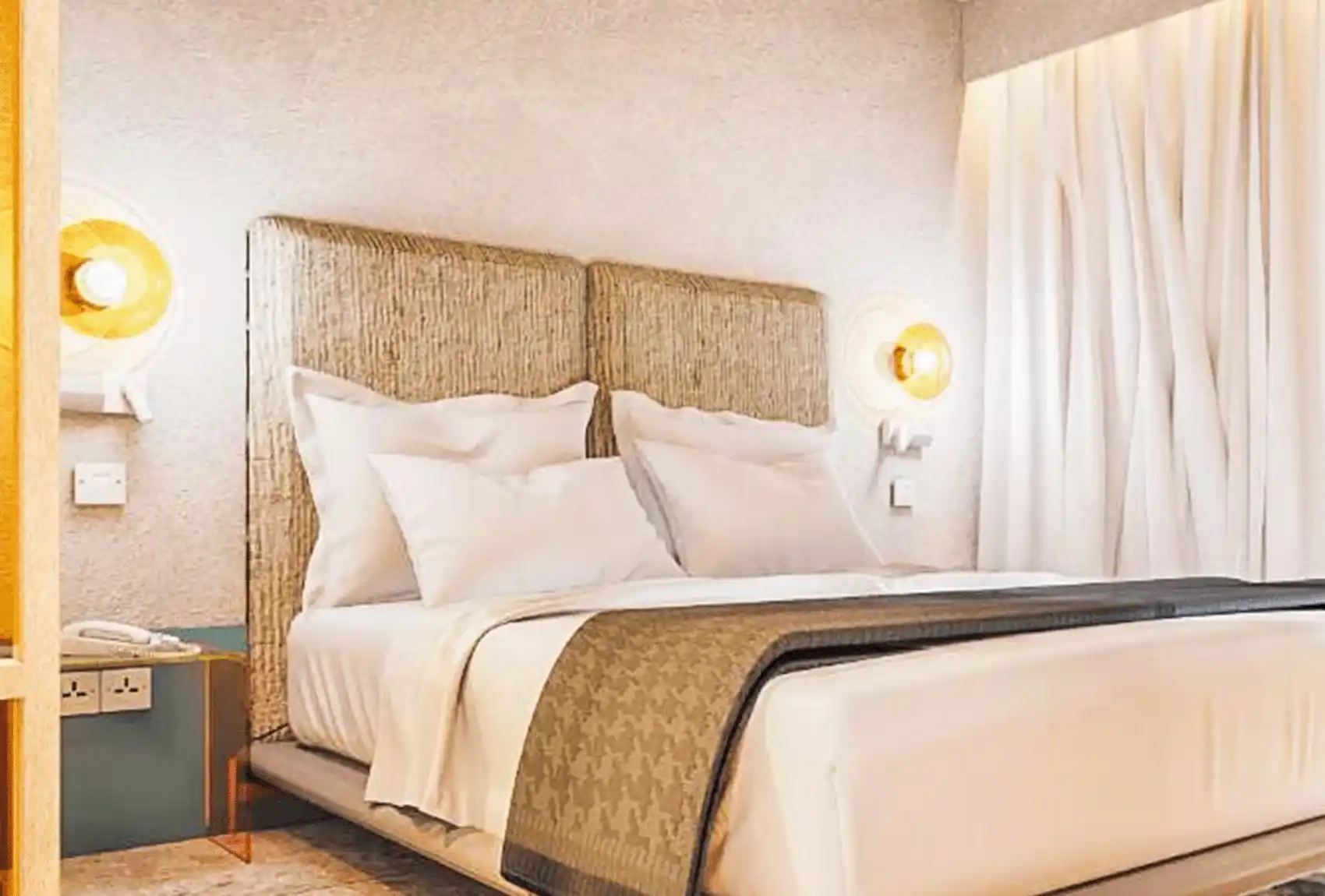 The modern double room in the Hotel Ben Marsalforn, Gozo, Malta.