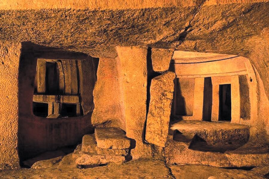 Inside view of the Hypogeum in Malta