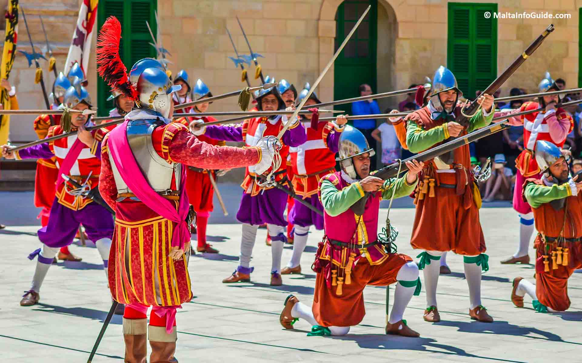 People re-enacting to gun firing during the Knights. People re-enacting to gun firing during the Knights.