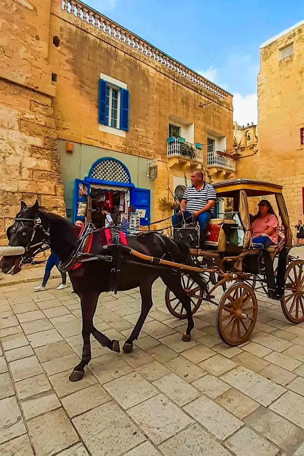 A Karozzn passing through Mdina streets.