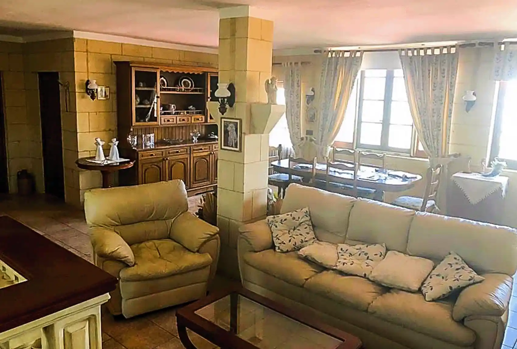 Stylish living and dining area at La Fenice by Giancarlo Victoria Gozo, Malta.