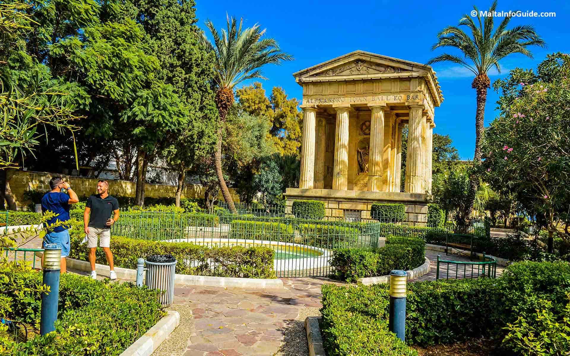 The Lower Barrakka Gardens in Valletta.