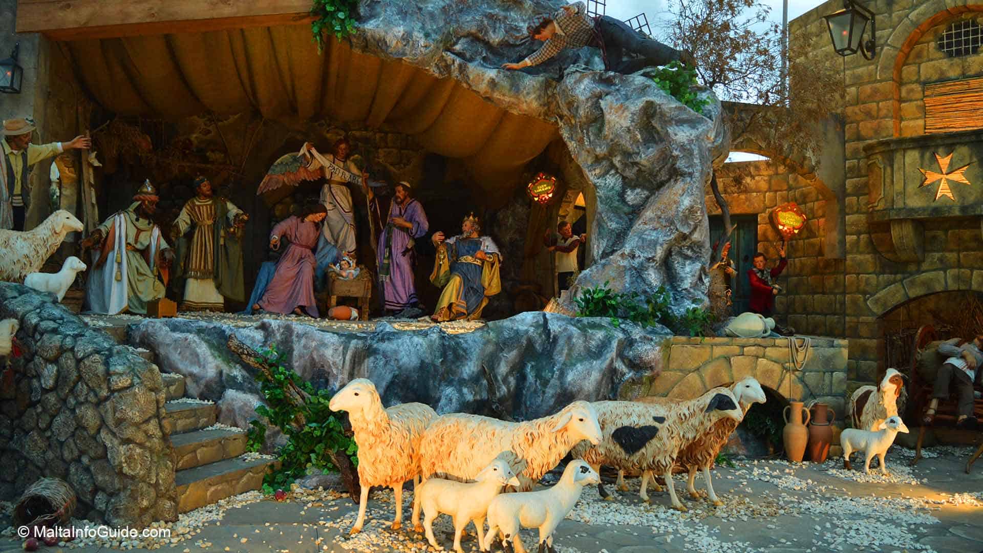 A crib set during Christmas 2018 in Valletta