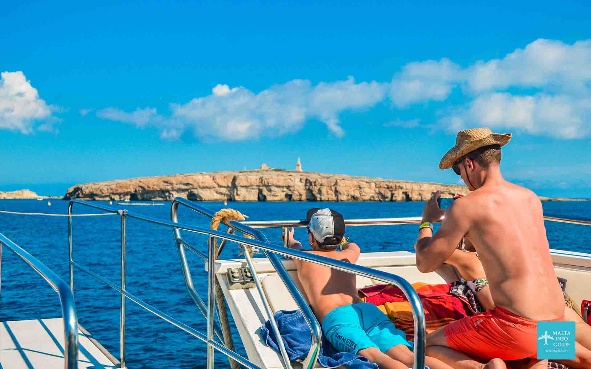 A father and son looking at St. Paul's Islands