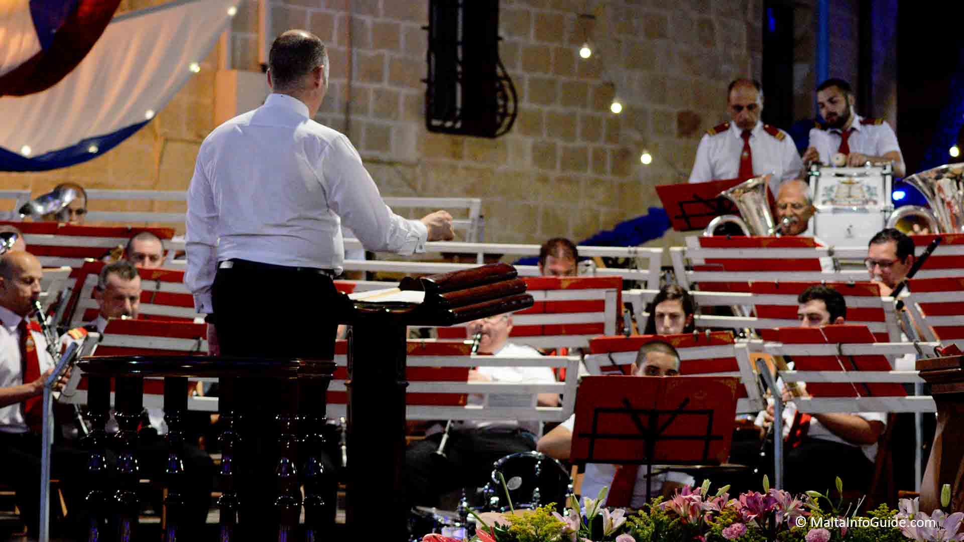 Musicians playing during a feast