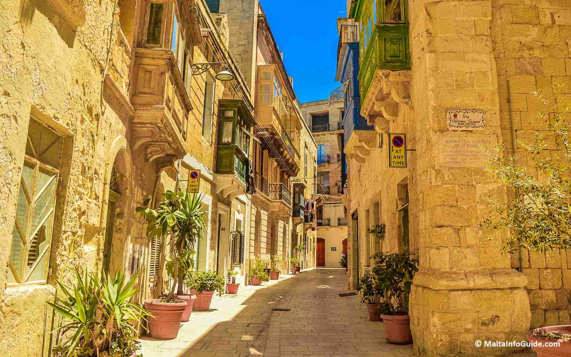 The colourful streets of Birgu Malta.