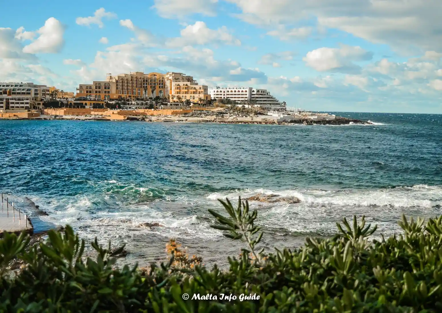 Choppy sea and cloudy skies along Malta's November coast.