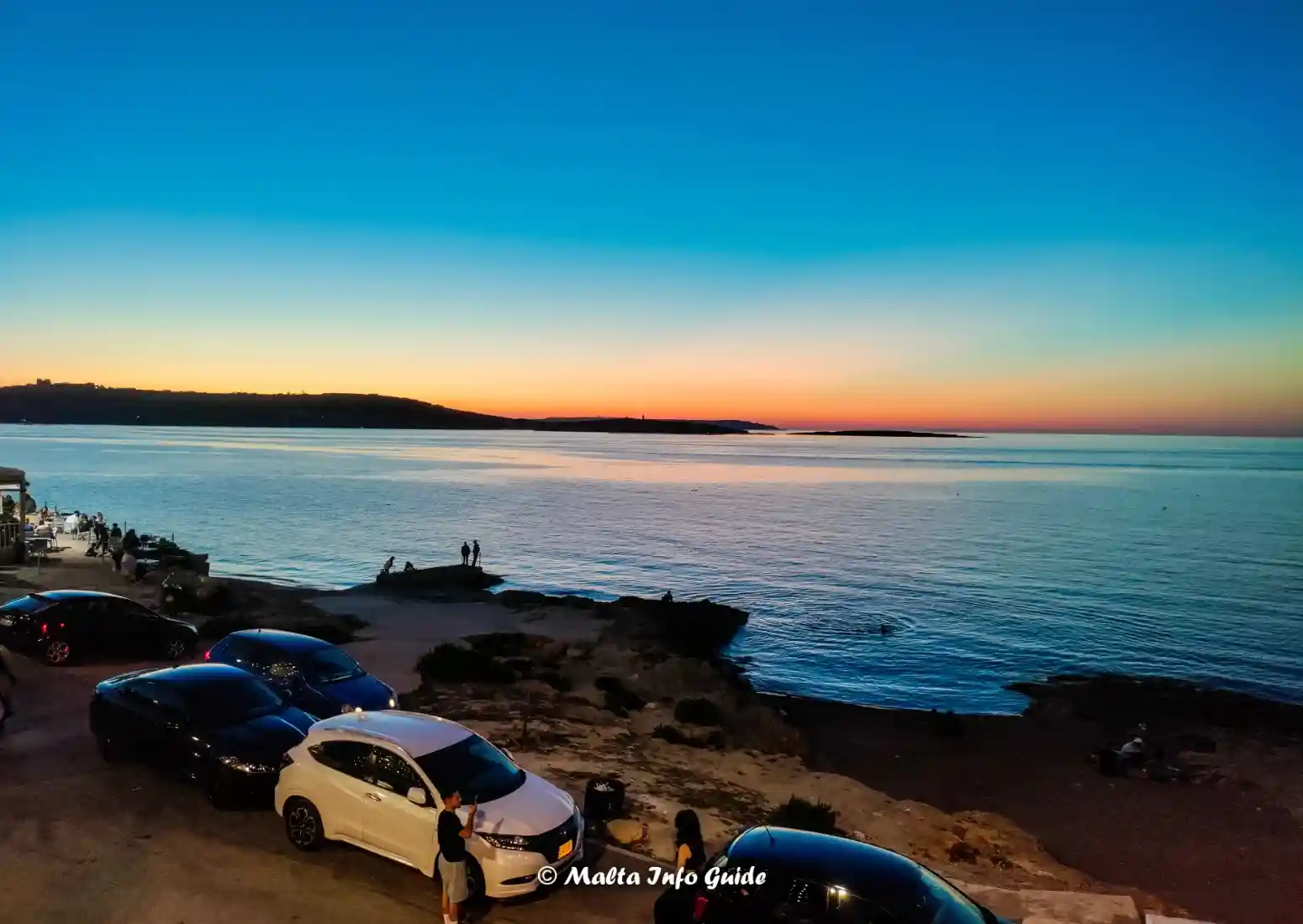Sunset over St Paul's Islands from Buġibba and Qawra.