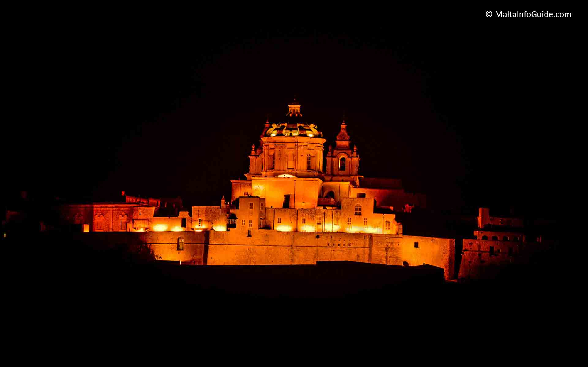 The cathedral of Mdina as seen from Ta' Qali Malta.