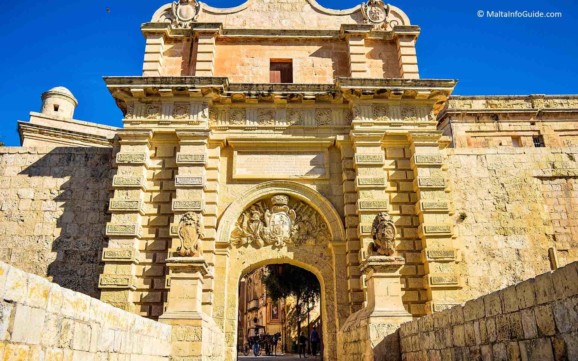 The entrance gate to Mdina in Malta