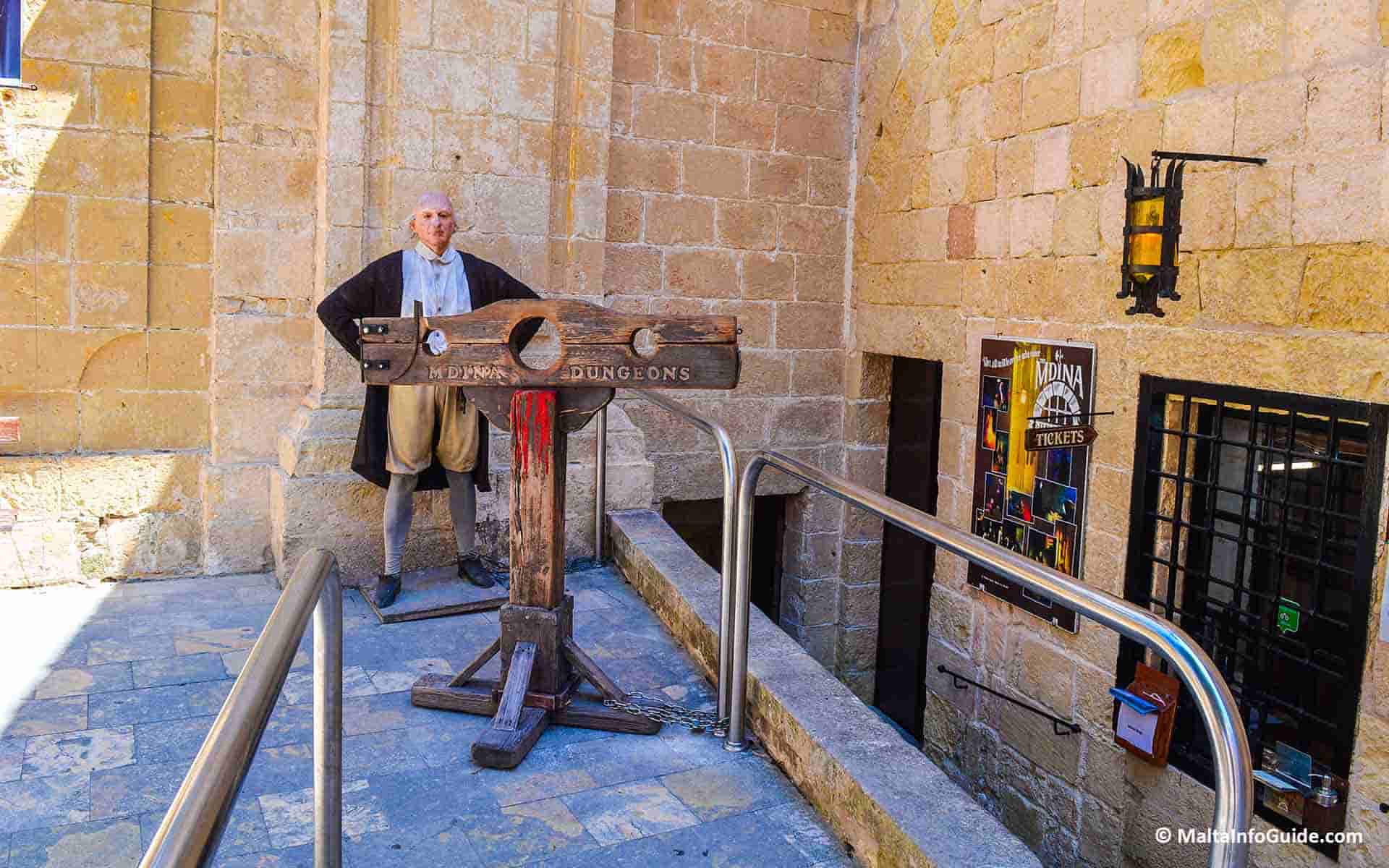 The entrance of Mdina Dungeons.