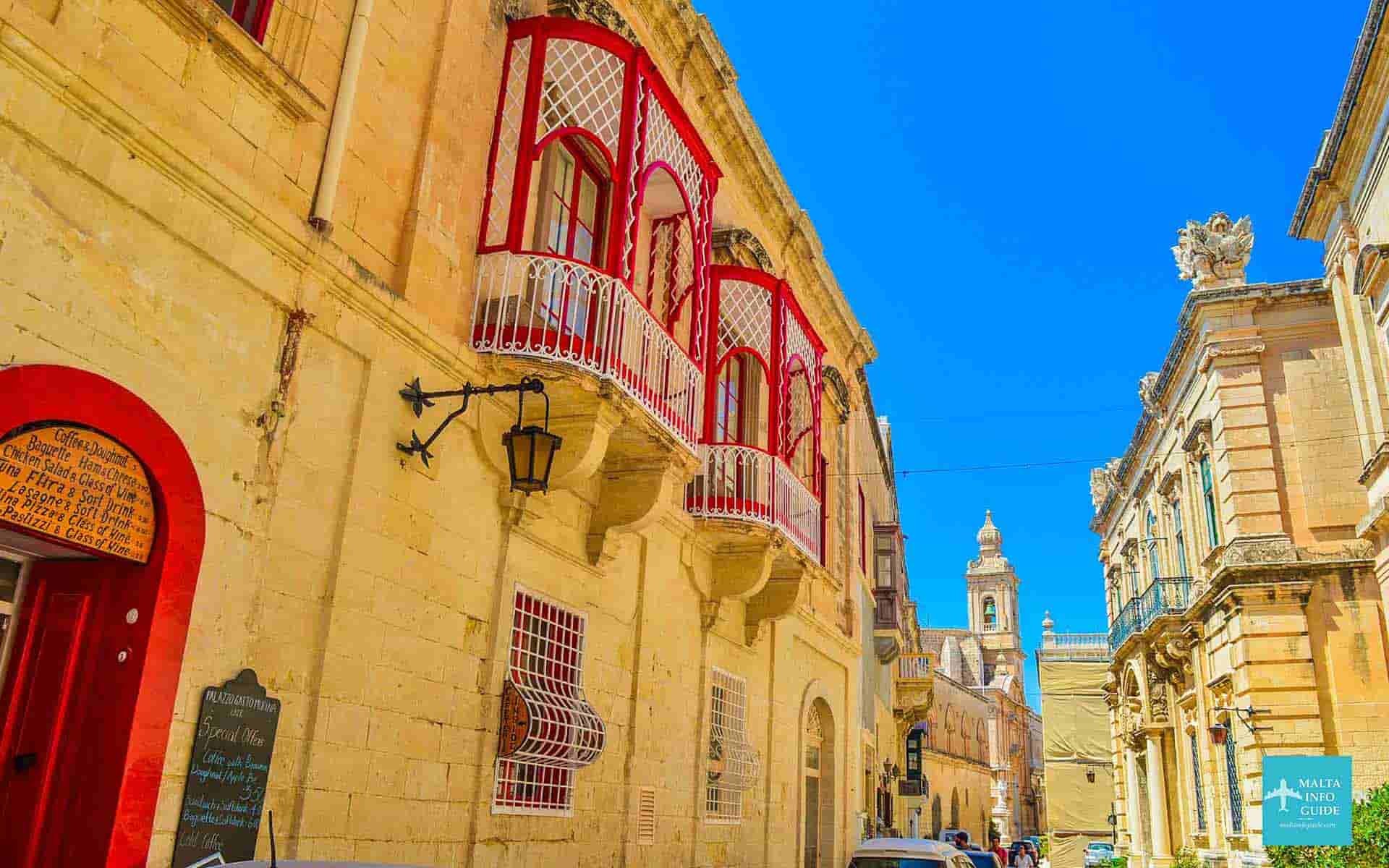 Palaces and houses at Mdina Malta.