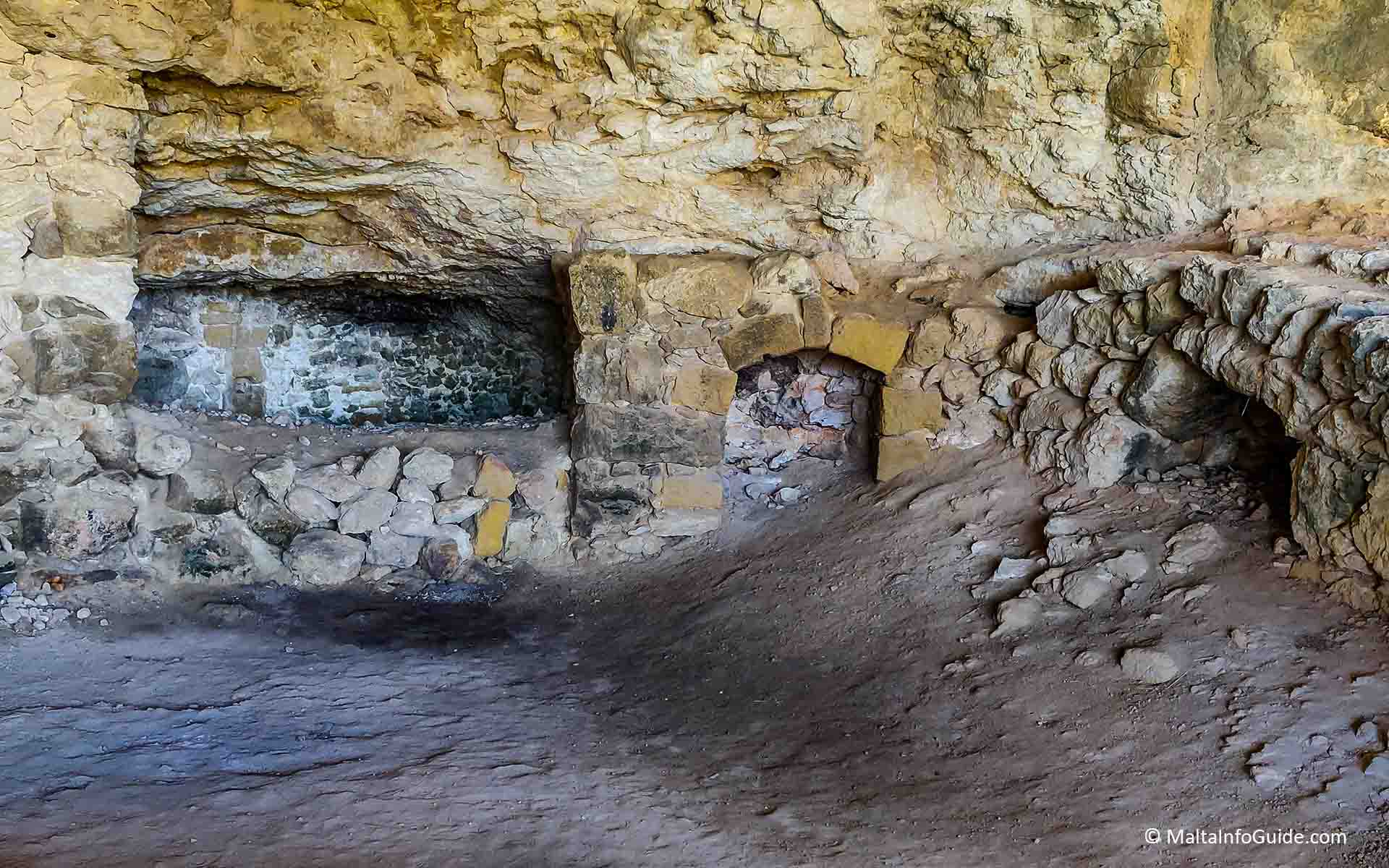 Remains at the cave in Gozo Remains at the cave in Gozo