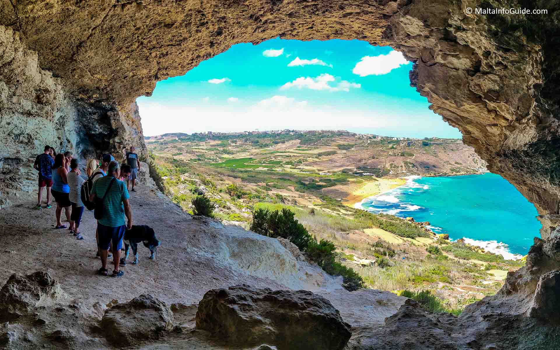 View of Ramla L-Hamra from Mixta Cave