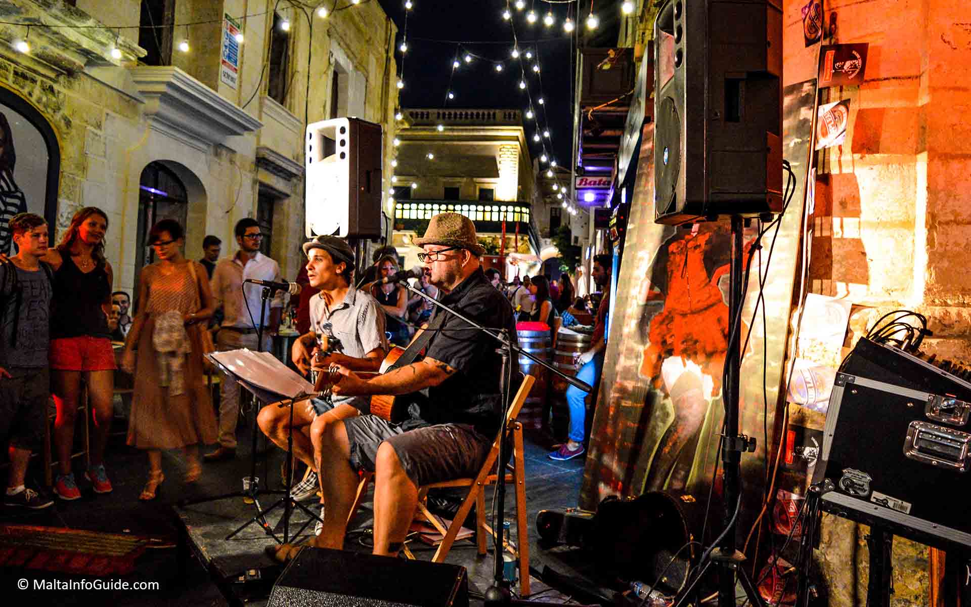 Musicians playing at Strait street in Valletta