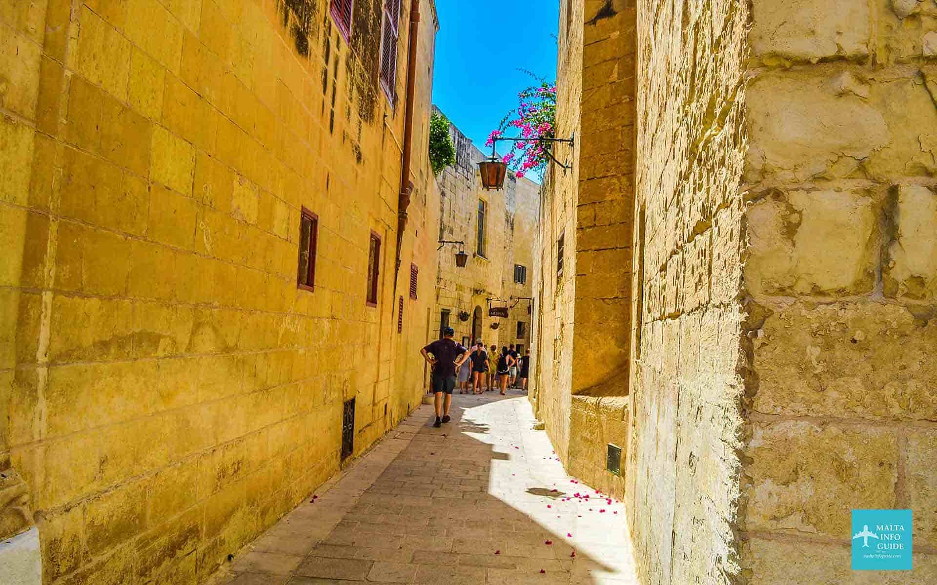 The narrow streets of Mdina