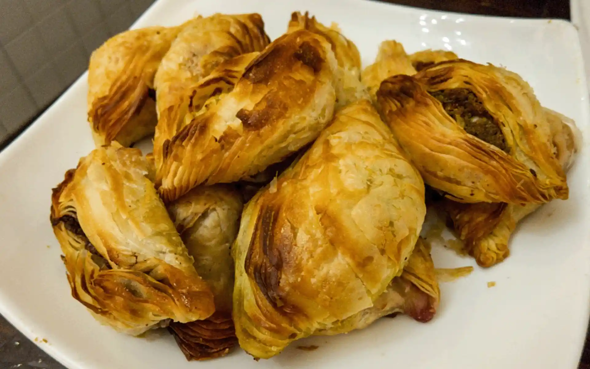 Traditional Maltese pastries, a savoury snack with various fillings.