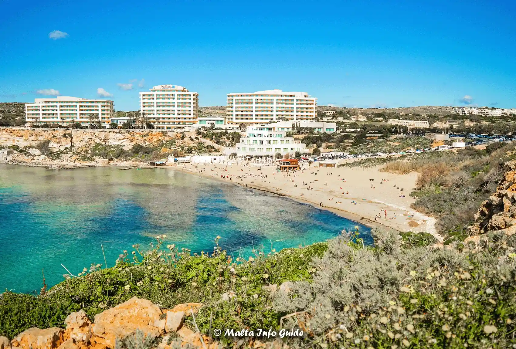 Radisson Blu Golden Sands Resort overlooking Golden Bay.