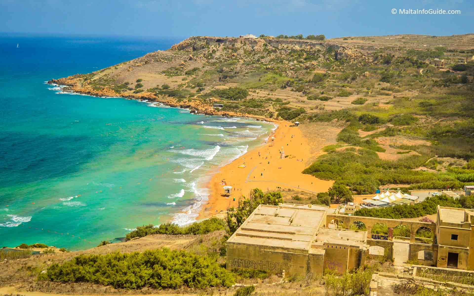 The view of Ramla L-Hamra Bay