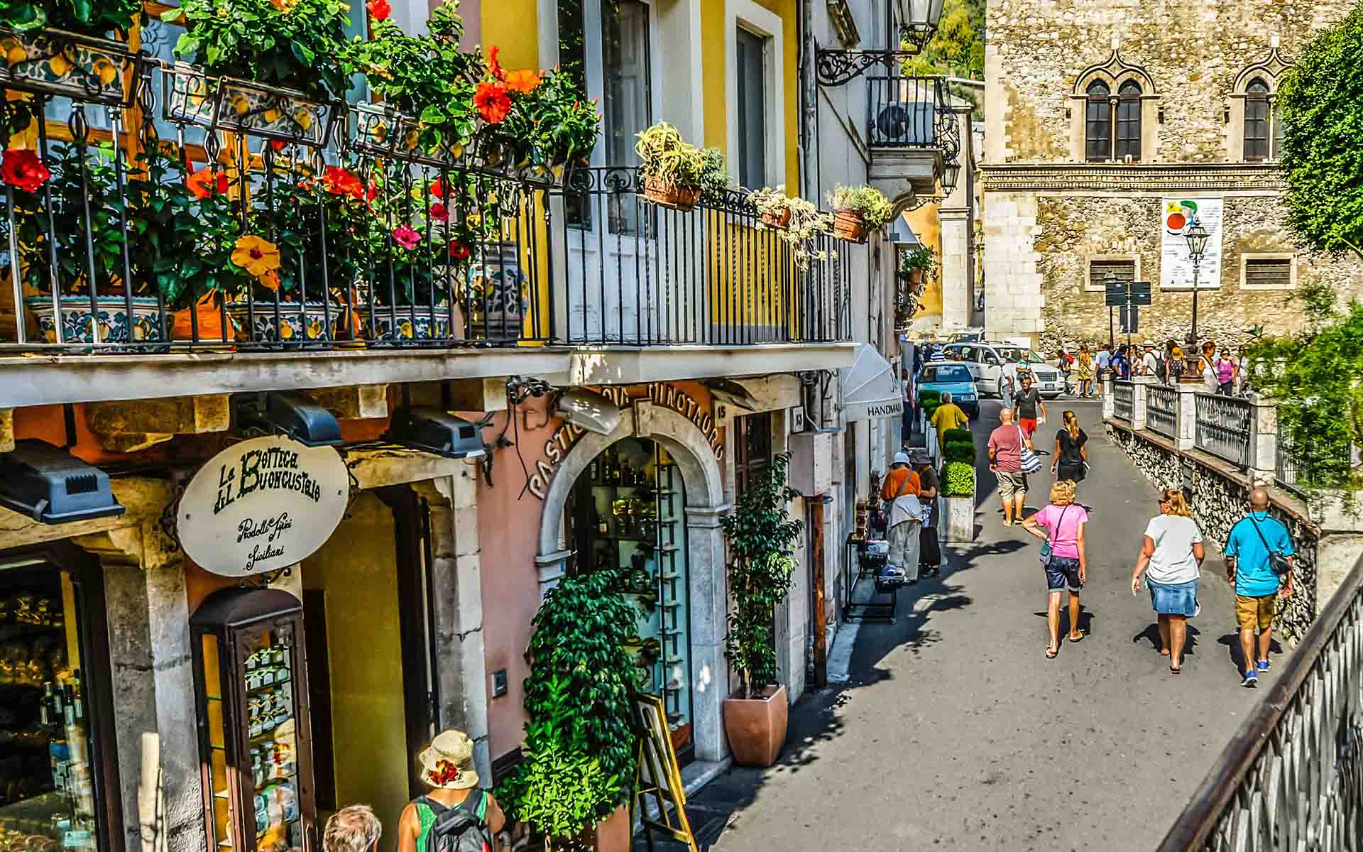 Taormina village in Sicilie.