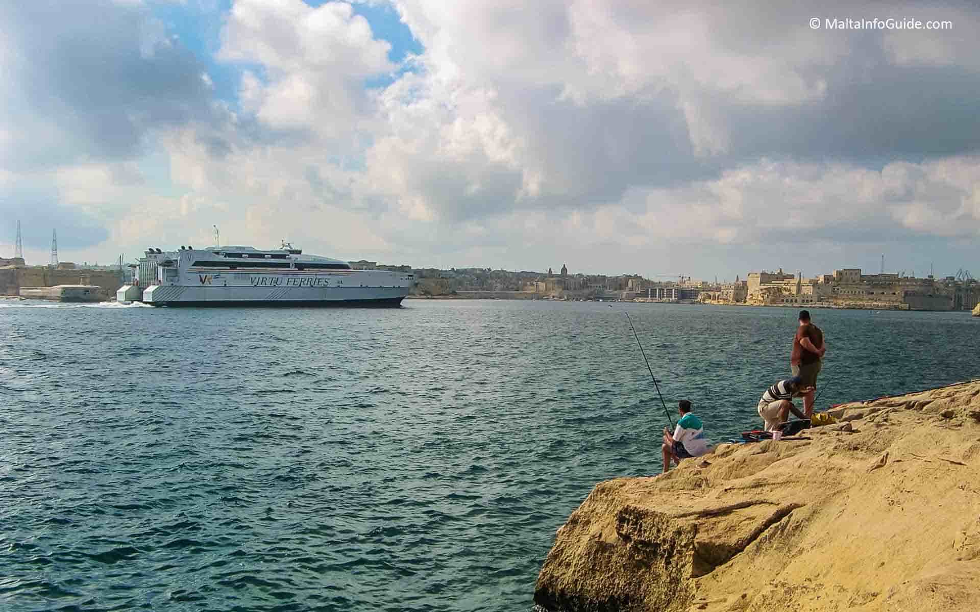 The Virtu Ferries Catamaran porting in Malta.